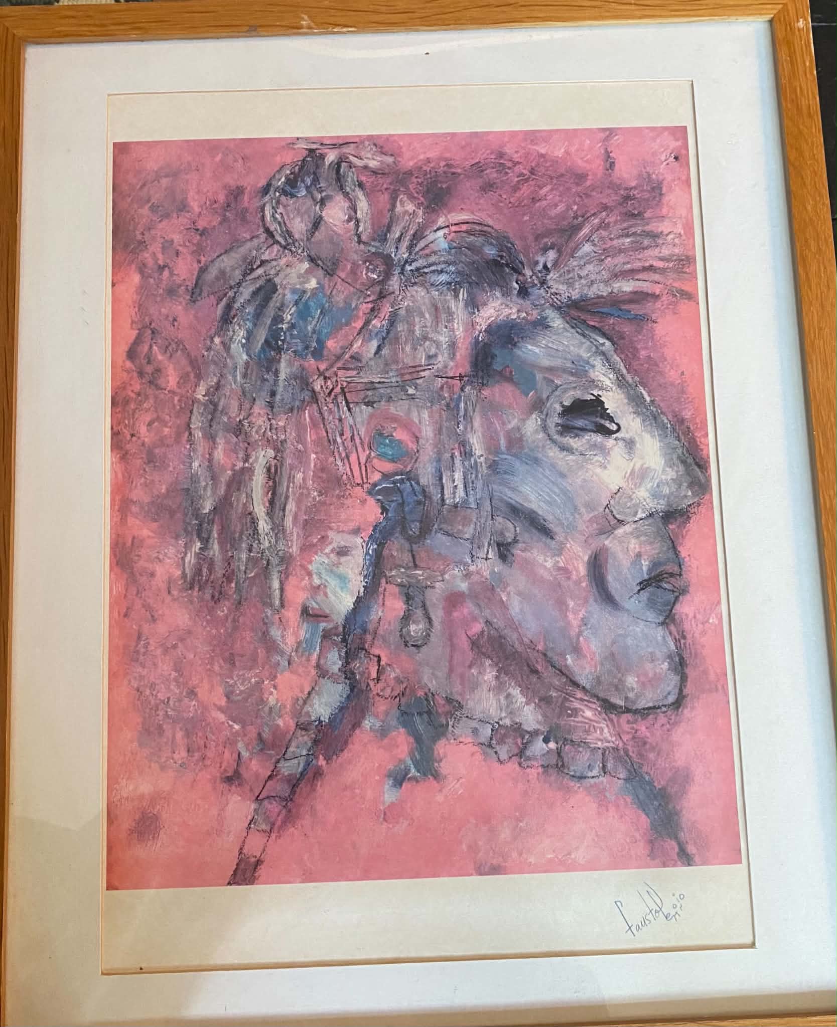 Figural head shoulders abstract watercolour painting